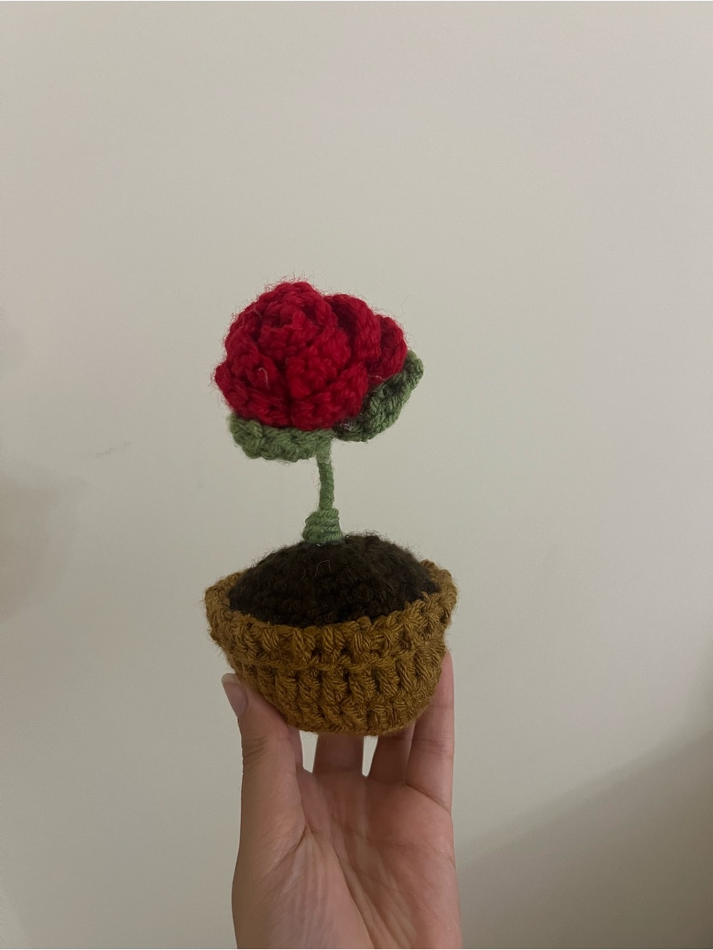 Handmade Red Rose Crochet Pin - Unbranded